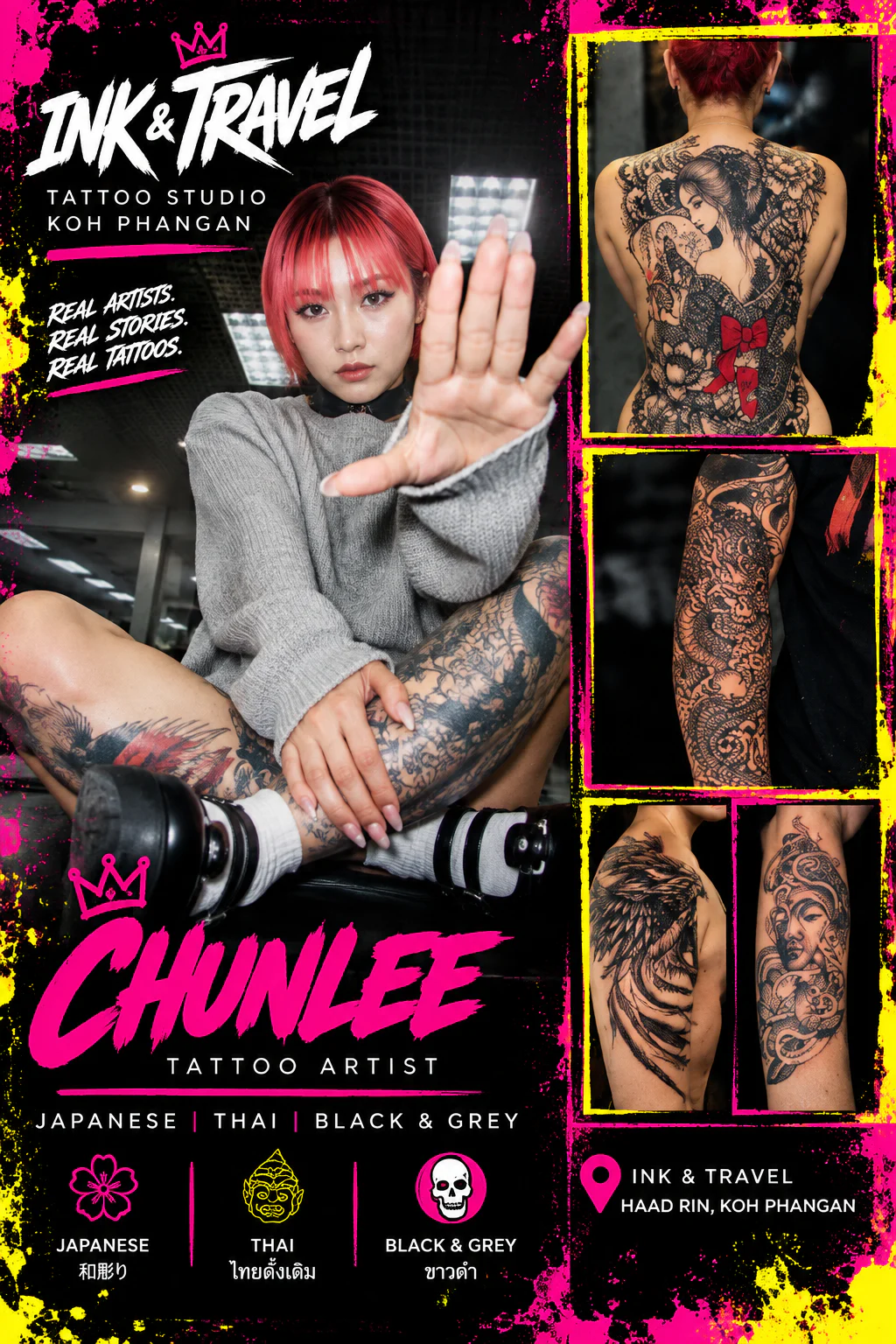 تم توفير أعمال الوشم التمثيلية لـ Chunlee