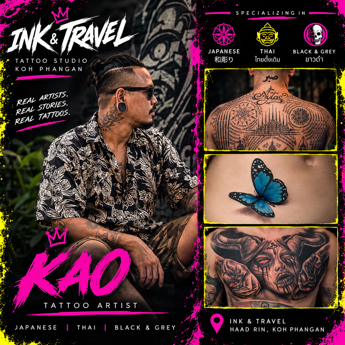 Lavoro di tatuaggio rappresentativo fornito per Kao